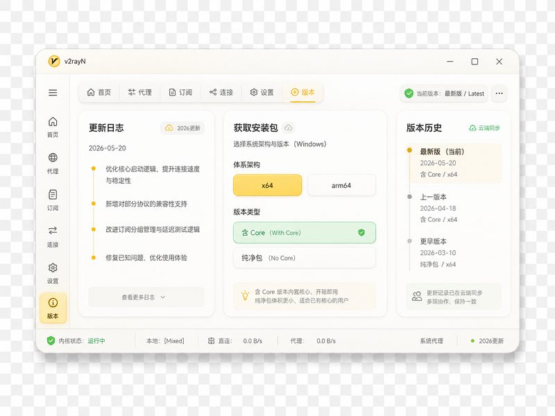 v2rayN 版本架构与 GitHub Release 发布面板校验
